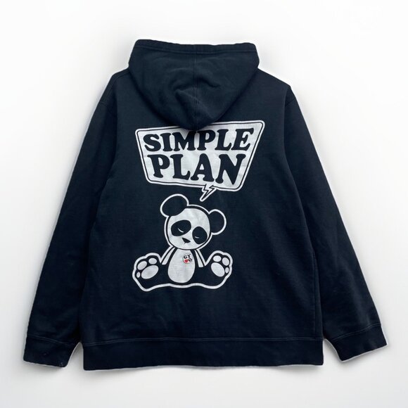 Vintage Y2K 2000s Simple Plan Black Full-zip Hoodie Size S Punk Emo Band Read* - Picture 1 of 12